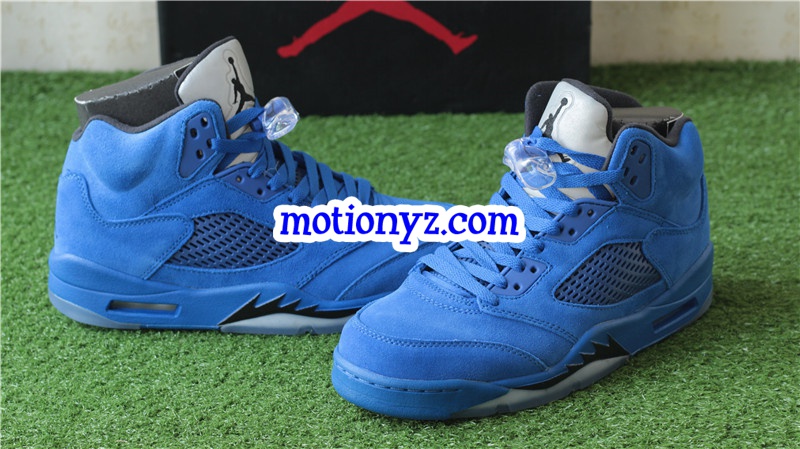 Authentic Air Jordan 5 Royal Blue Suede